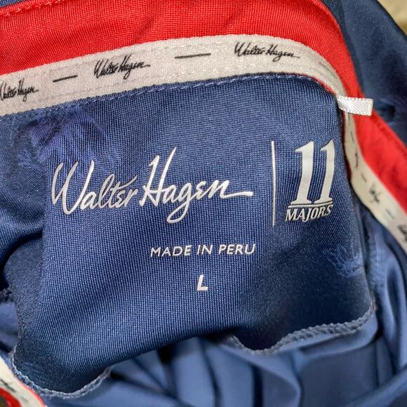 Walter Hagen 11 Majors Blue Eagle Print Short Sleeve Collared Polo Shirt Size L - Picture 4 of 9